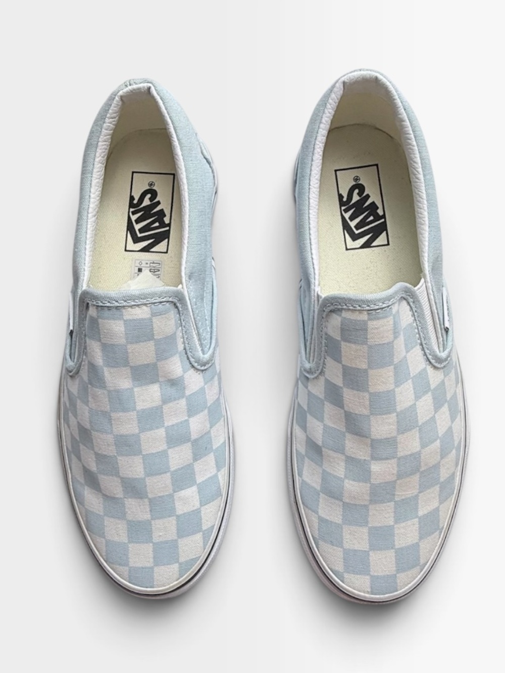 Vans Classic Slip On Sneakers Women's Shoes Size 8 Blue Checkered Comfy